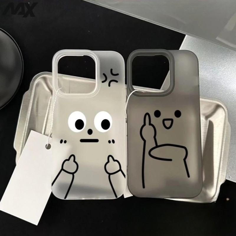 ฝาครอบโทรศัพท์นุ่ม ดูถูกจากมือเล็กๆน้อยๆ For iPhone 11 13 15 เคส ไอโฟน12 14 ProMax 7 8Plus X XR XSMaxกันกร