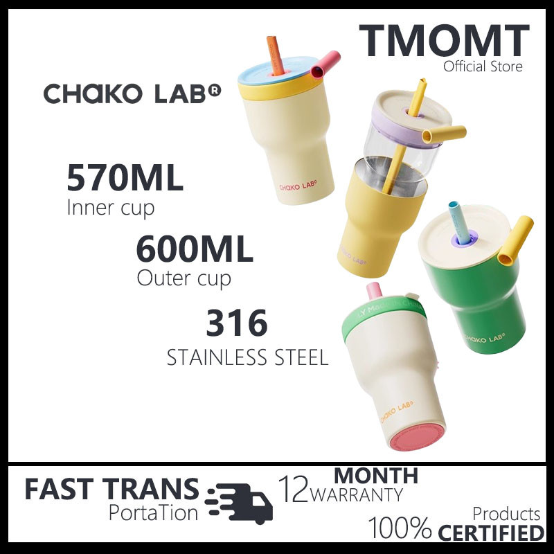 CHAKO LAB HX029B01 มือถือ 600ML ความจุขนาดใหญ่ถังด้านในสองชั้น 316 ถ้วยฉนวนสแตนเลส