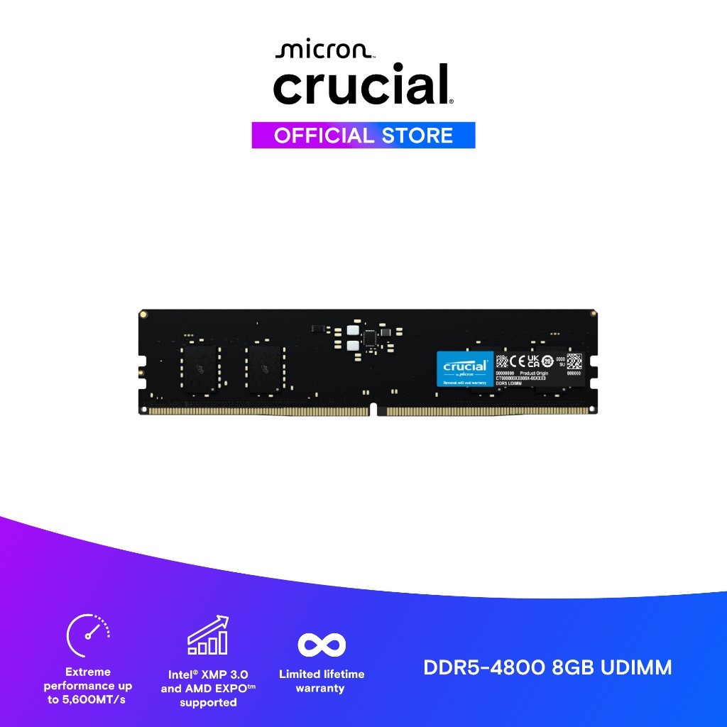 Crucial 8GB DDR5-4800 UDIMM - CT8G48C40U5