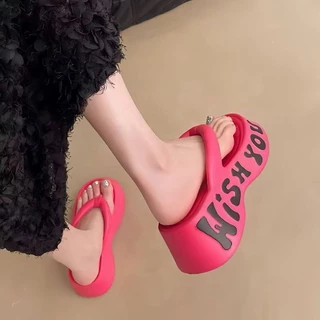 🍓EnJoy🍓พร้อมส่ง (LT-303) รองเท้าแตะหูคีบ แฟชั่นสุดฮอต พื้นหนานุ่ม เพิ่มความสูง สำหรับผู้หญิง