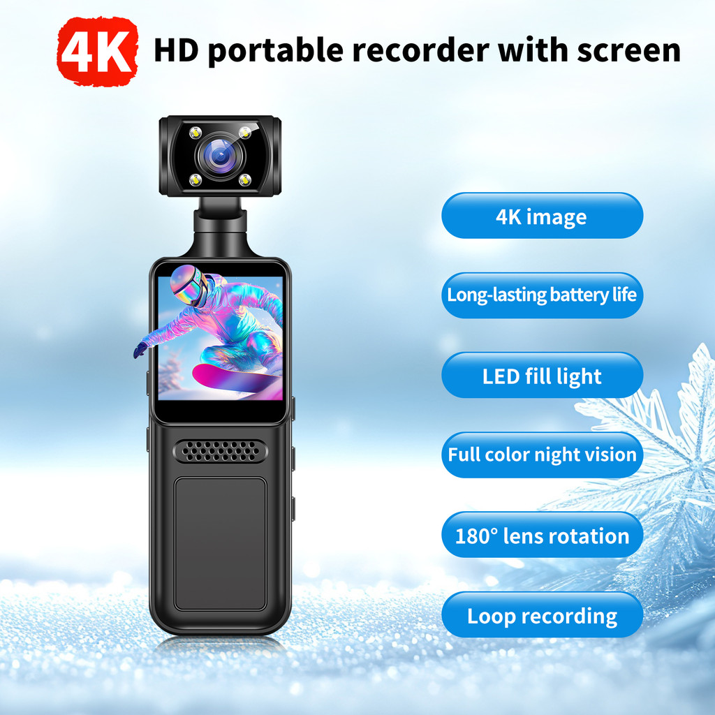 4K Pocket Action กล้อง 4K HD กล้องกล้องวิดีโอกีฬา 180 หมุน Mini Wifi กล้องกันน้ํา Motion กล้อง