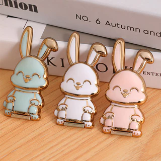 ที่วางโทรศัพท์มือถือ ลายการ์ตูนกระต่าย สามารถจับคู่กับโทรศัพท์มือถือทุกรุ่น แบบสติกเกอร์ พับได้ แบบสร้างสรรค์ Stand