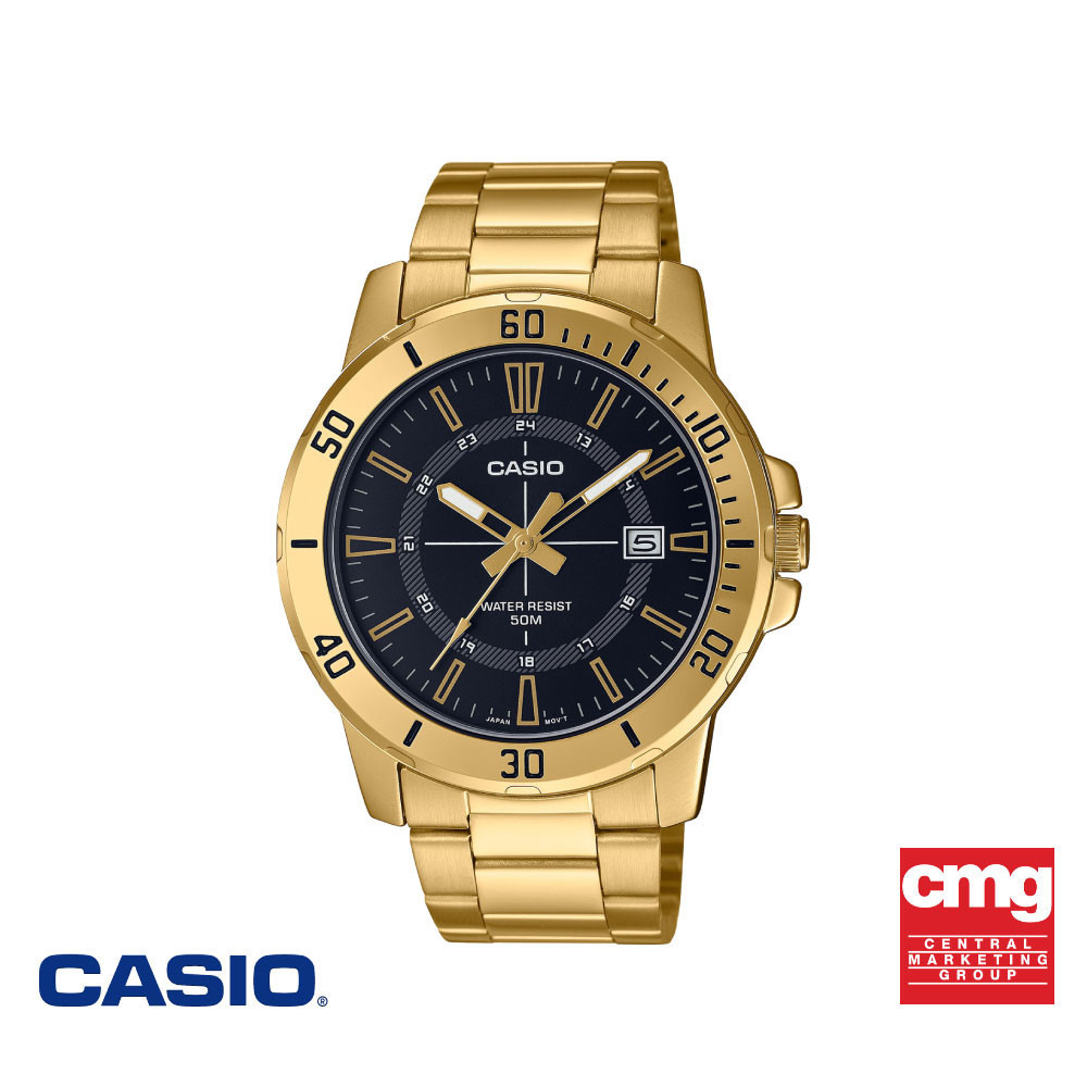 CASIO นาฬิกาข้อมือ CASIO รุ่น MTP-VD01G-1CVUDF วัสดุสเตนเลสสตีล สีทอง