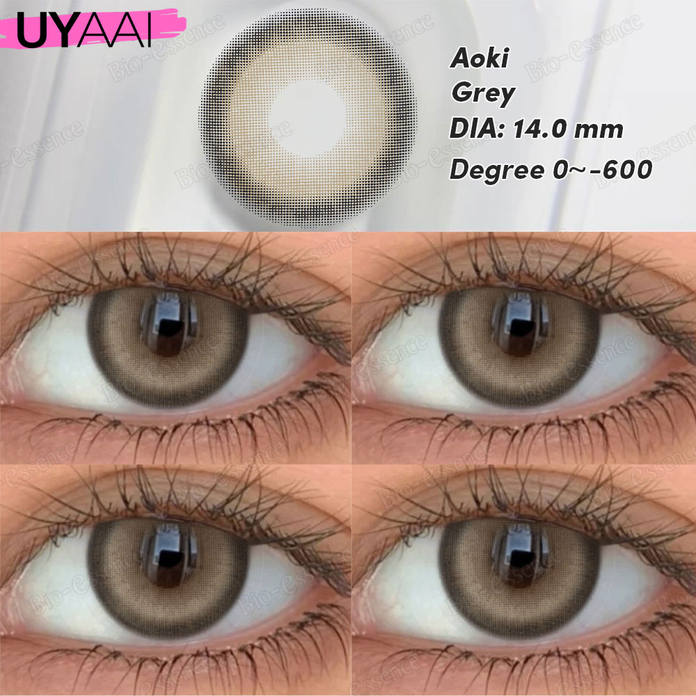 คอนแทคเลน [0.00~-6.00] UYAAI x FRESHLADY Aoki series คอนแทคเลนส์สี 14.0mm Caramel Grey คอนแทคเลนส์รายเดือน