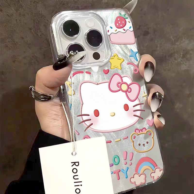 SAMSUNG เคสโทรศัพท์สําหรับSamsung S25 S23 S24 Ultra S23 FE S24 FE S21 S22 Plus S21 FEน่ารักคิตตี้แมวรูปแบบ
