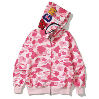 BAPE เสื้อแจ็คเก็ตคลุมด้วยผ้าแบบลำลองสำหรับบุรุษและสตรีแบบให…