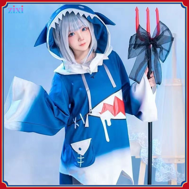 15H (Ready) Hololiveen โฮโลแกรม liveen Gwar Gura # Gura zxjcr ชุดคอสเพลย์