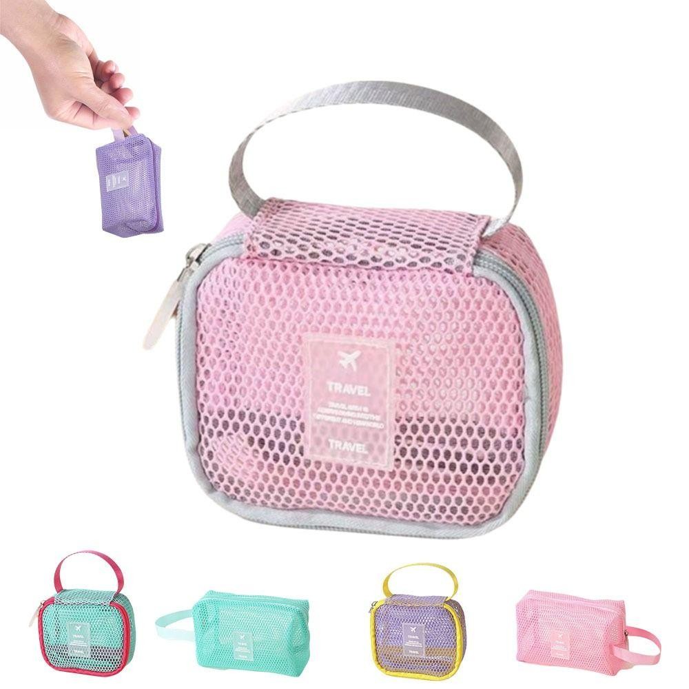 กระเป๋าเครื่องสําอาง ALIZAR, กระเป๋าเก็บตาข่ายสี Hollowout Dopamine, กระเป๋าใส่อุปกรณ์อาบน้ําสําหรับเดินทางความจุขนาดใหญ่แบบพกพา - รูปที่ 5