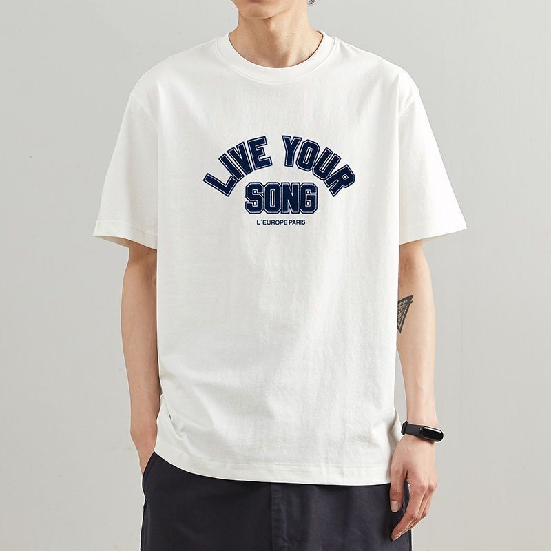 เสื้อยืดผู้ชายแขนสั้น แบบหลวม พิมพ์ลาย สไตล์ลำลอง ใส่ได้ทุกโอกาส #BN511NM