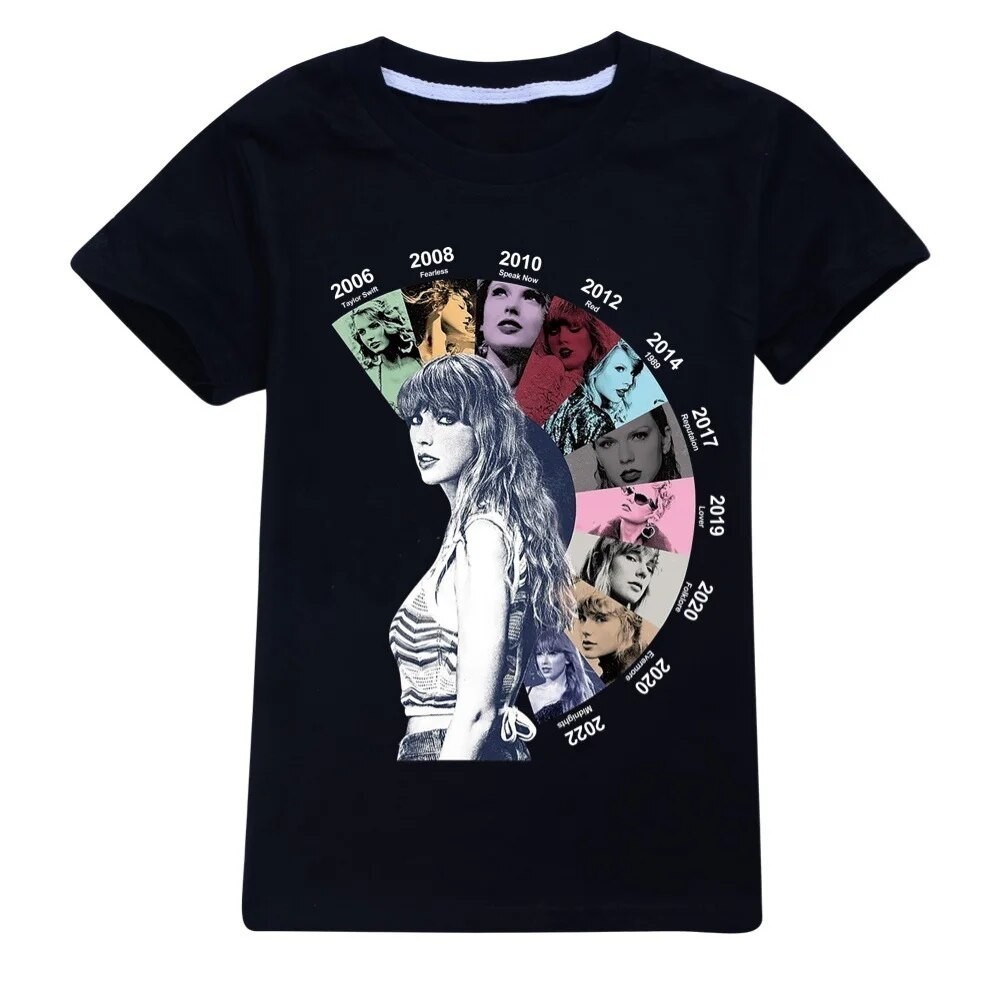 Taylor Swift Children's T-shirt Kawaii T Shirt Fans Music Clic Print Children Cal Clothes Y2k Tee Sh