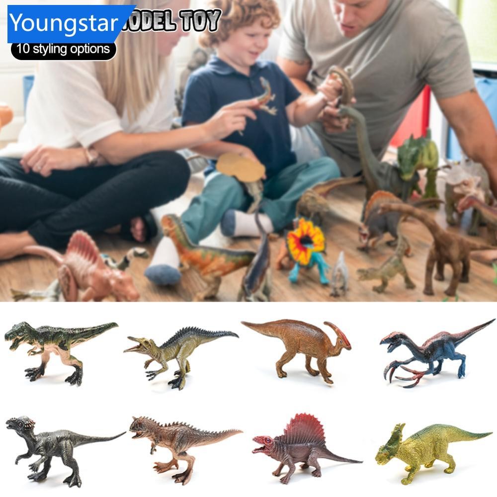 YOUNGSTAR 15 ซม.ไดโนเสาร์ของเล่น Jurassic World จําลอง Dino ของเล่นเด็กเด็กไดโนเสาร์ความรู้ความเข้าใจคอลเลกชัน Tyrannosaurus ของขวัญ A9E7
