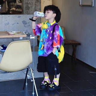 ฤดูร้อน สไตล์เกาหลีใหม่ เสื้อยืดแขนสั้นสำหรับเด็กชายและเด็กห…