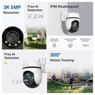 TAPO C530WS กล้องไวไฟ 3K 5MP ใช้งานภายนอก IP66 SMART AI ภาพสีสดใสแม้แสงน้อย 360° ประกัน 2 ปี