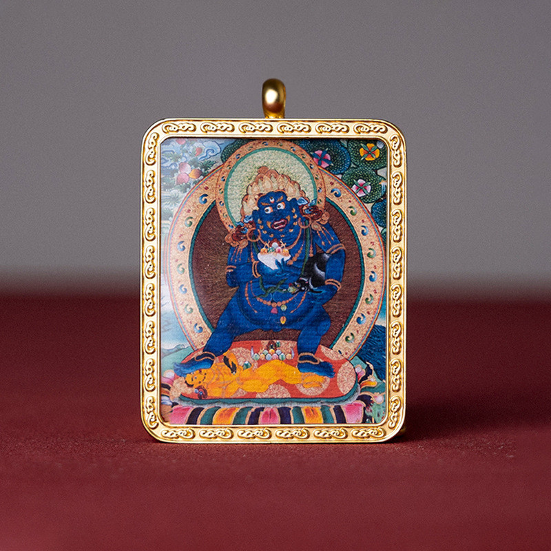 จี้พระพุทธเจ้าทาราสีเขียว สร้อยคอทังกา พระซากี ลามะ พระโพธิสัตว์ พระเจ้าแห่งความมั่งคั่งดำ พระพุทธเจ