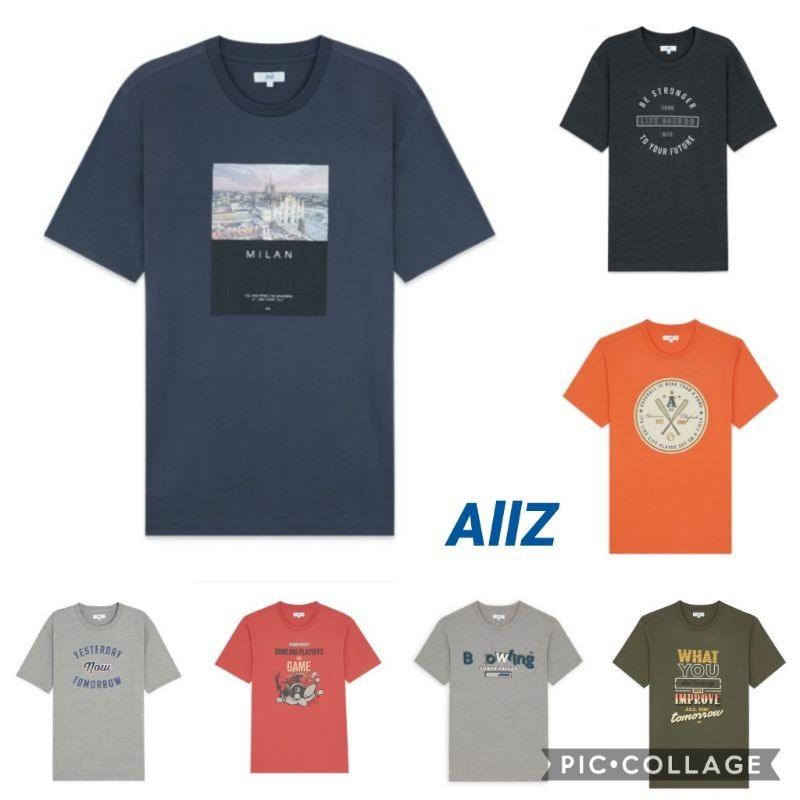 เสื้อยืดคอกลม เสื้อคุณภาพสไตล์วินเทจ เสื้อยืดลายกราฟิกผู้ชาย AllZ แท้ 100% T-shirt