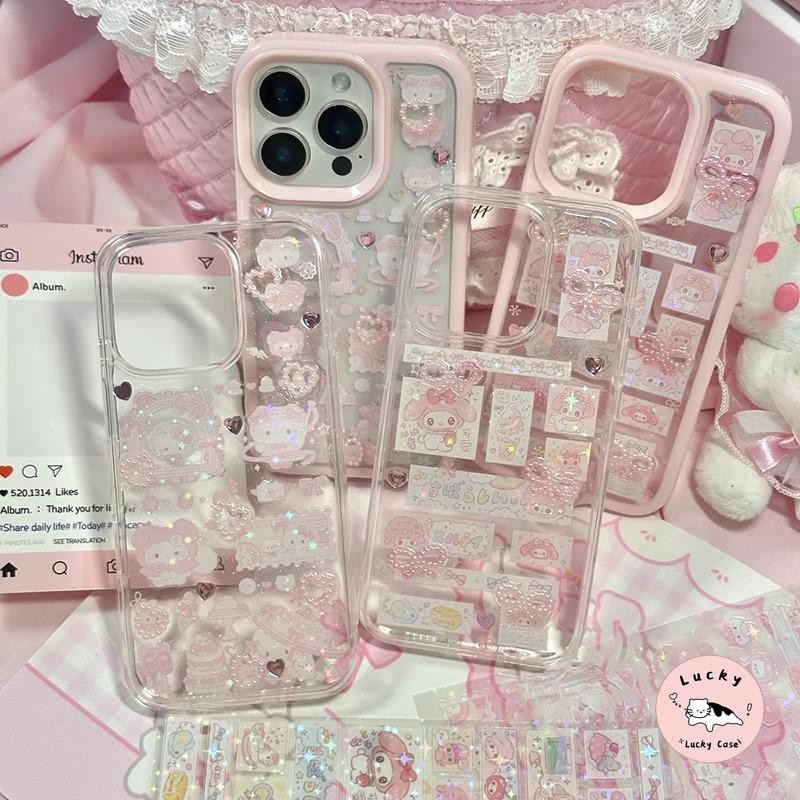 กราฟิติลูกแมวเมโลดี้น่ารักนุ่มโปร่งใส เคส iPhone 17 15 11 13 16 14 12 Pro Max 6s 16 15 8 6 14 Plus 7Plus XR X XS Max Air