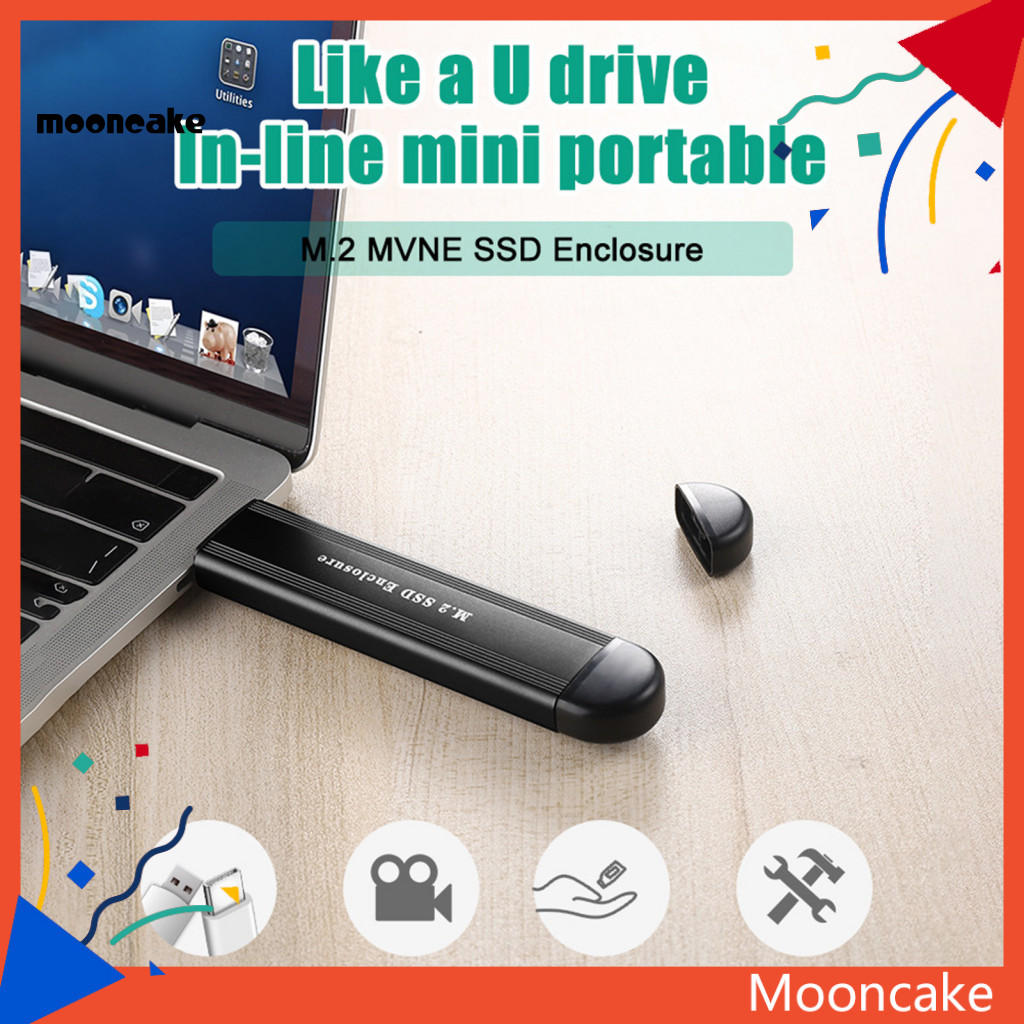 ขนมไหว้พระจันทร์| แบบพกพา SSD สําหรับ Home M2 NVMe/SATA Type-C/USB31 SDD Hard Disk กล่องอะแดปเตอร์คว