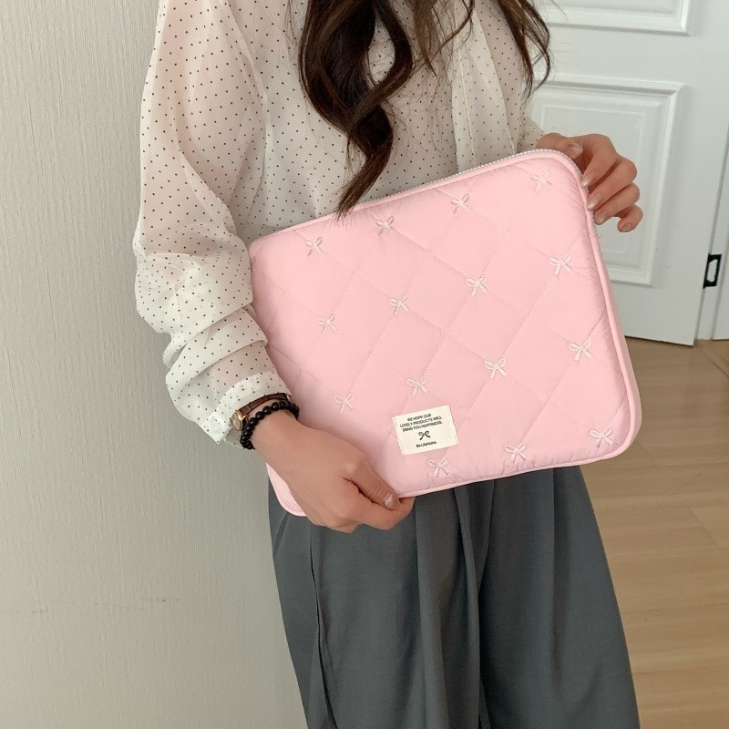 กระเป๋าแล็ปท็อป Heart-Shaped Bow Inner liner Bag Anti-shock สําหรับ 10-11 นิ้ว 13-14 นิ้ว 15-15.6 นิ้ว - รูปที่ 4