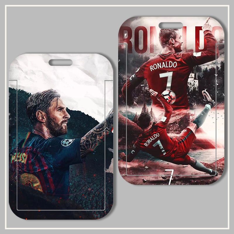 ฟุตบอล Star Messi Neymar Cristiano Ronaldo Custom Stundet School ID Work ID Card Holder Metro Card B