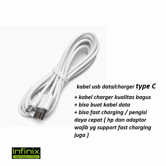 (สีขาว) สายชาร์จ Usb type C infinix smart 8 smart 8 HD smart 8 pro smart 8+ plus x6525 X6525D x6526