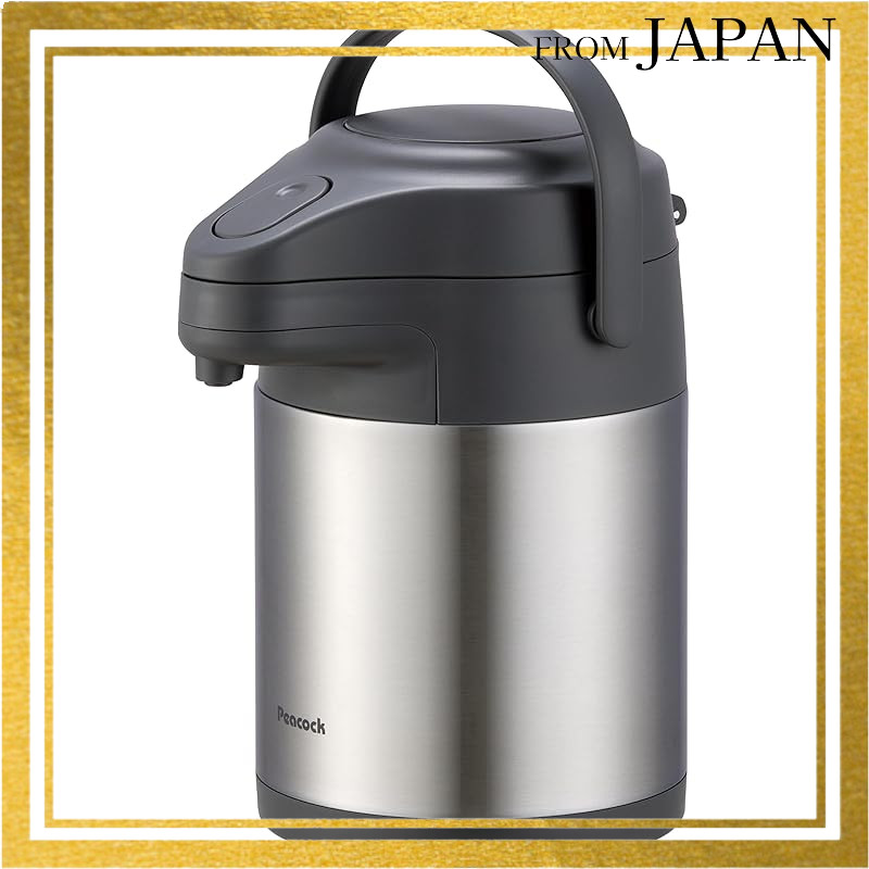 Peacock Stainless Steel Air Pot - Insulated, Energy-Saving, Wide Mouth, 2.2L/3L/4L for Tabletop UseDirect from Japan
