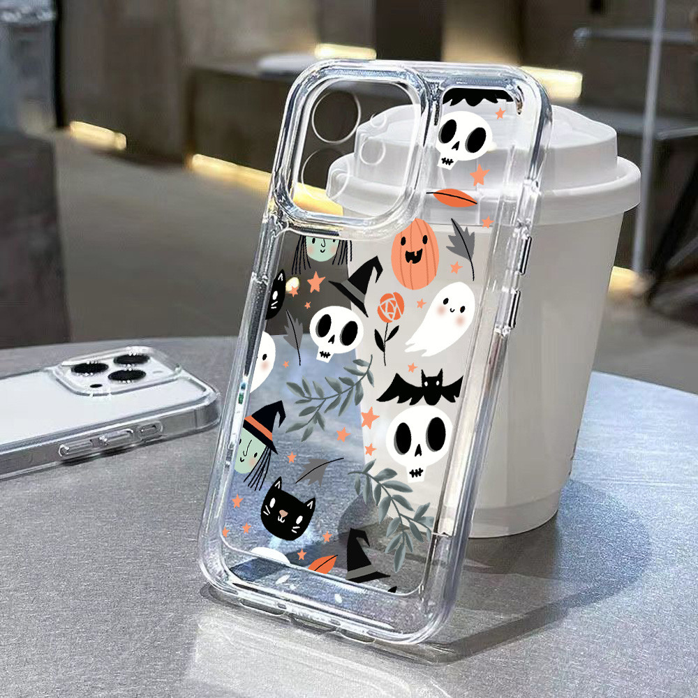 Skeleton เคสโทรศัพท์ แบบนิ่ม สำหรับรุ่น 16 Pro Max กรณี iPhone 16 15 14 13 Promax 11 12 Pro นิ่มกันกระแทก เคสโทรศัพท์