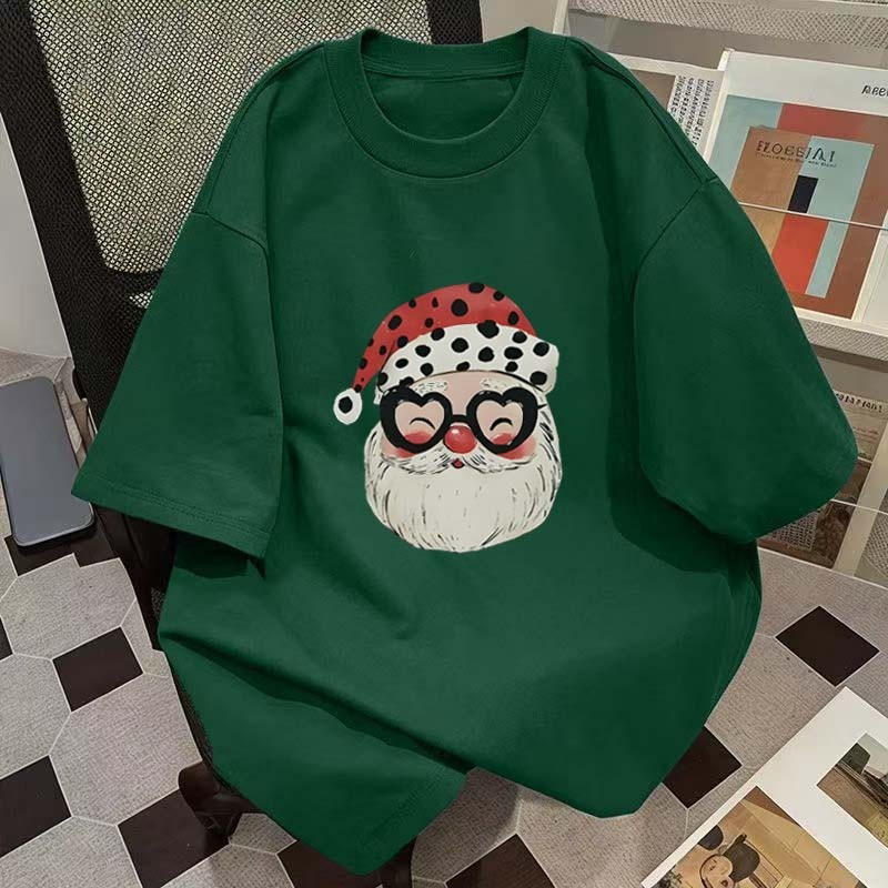 (จัดส่งตลอด 24 ชั่วโมง)Woo Right เสื้อยืดสีเขียว เสื้อยืดคอกลม ผ้า cotton 100% New Year Clothing Merry Christmas