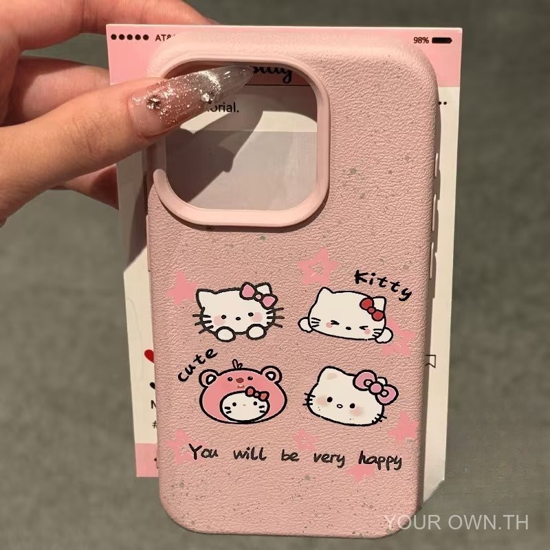 สี่น่ารัก H ello K Itty สำหรับ iPhone x XS XR 13PROMAX xsmax 14พลัส12PROMAX 11PROMAX 13pro 12pro 15pro 14PROMAX 14pro 16pro 15บวกโทรศัพท์กรณี nqci