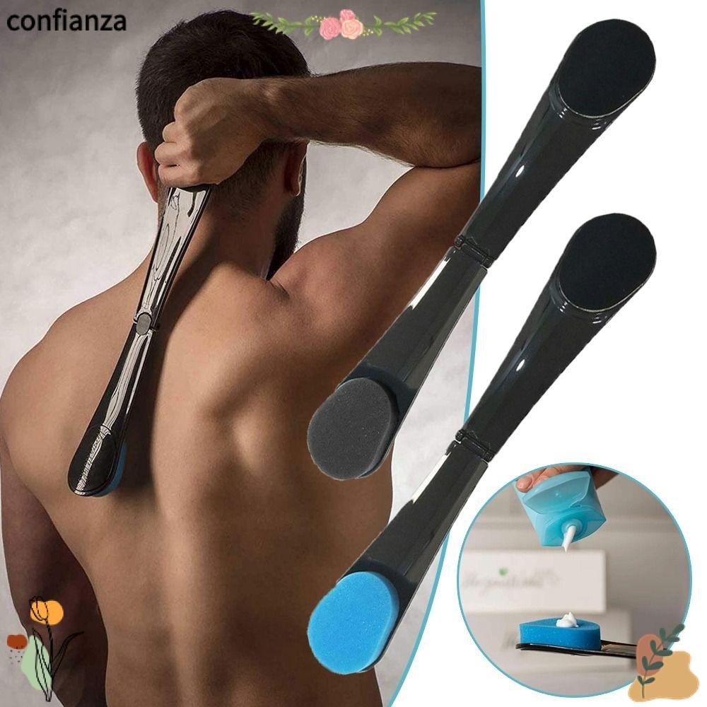 Confianza Back Beauty Brush, สีสุ่มพับ Back Applicator, ผ้าตาข่ายทนทาน Self-ad Sponge Body Care Tool Cream