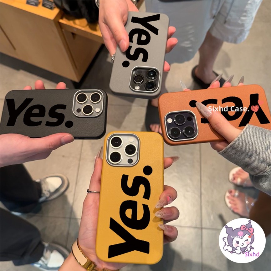 SAMSUNG สําหรับsamsung S24FE S24Ultra S23 S22 S21 Plus S22Ultra S23FE S21FE A73 A72 A52 A52S 5GกรณีหนังInsแฟชั่นแบรนด์YES Thickenโลหะป้องกันกล้องนุ่ม