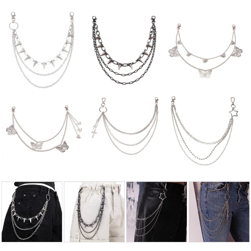 Stud Tassels Chain Belt บุคลิกภาพ Charm เข็มขัดแฟชั่น Studded เข็มขัดโซ่โลหะ