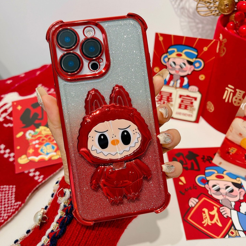 SAMSUNG ที่วางกระจกLabbuProtective Caseสําหรับsamsung GALAXY S25 S24 S23 S22 S21 S20 FE PLUS ULTRAไฟฟ้าTPUเคสโทรศัพท์มือถือนุ่มครอบคลุม