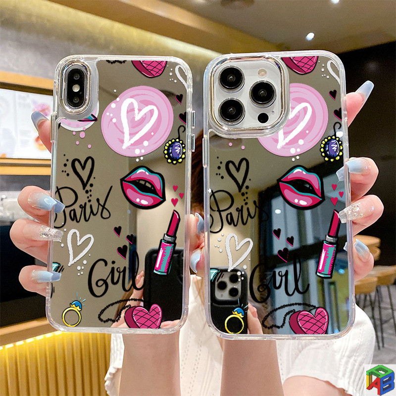 เคสโทรศัพท์กระจก Dopamine สําหรับ Apple 15/16promax 14plus เคสโทรศัพท์กระจกเครื่องสําอาง iphone11/12/13promax 7/8plus xsmax เคส iPhone หญิง