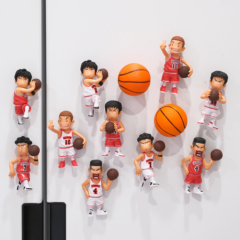 1 ชุด สแลมดังก์ แม่เหล็กติดตู้เย็น Slam Dunk แม่เหล็กตู้เย็นบาสเกตบอลอะนิเมะ Hanamichi Sakuragi Rukawa Kaede ของขวัญให้แฟน