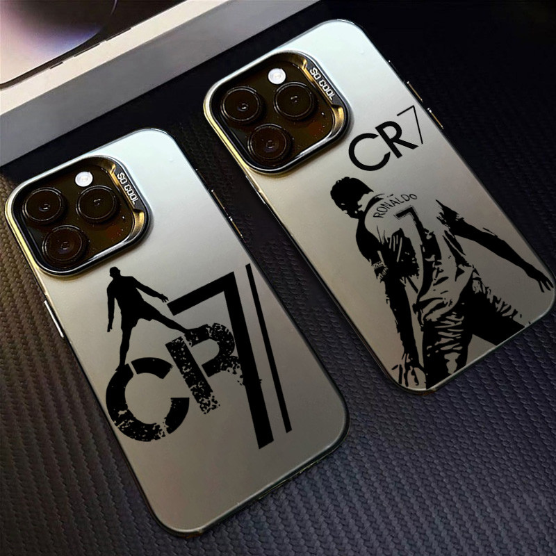 ปลอกสําหรับ Samsung A06 A25 A24 A16 A12 A56 A55 A15 A35 A36 A05 A05s A26 A34 A54 A14 A04 A52s A73 A52 IMD ฟุตบอล C-R7 ฝาครอบโลหะกันกระแทก