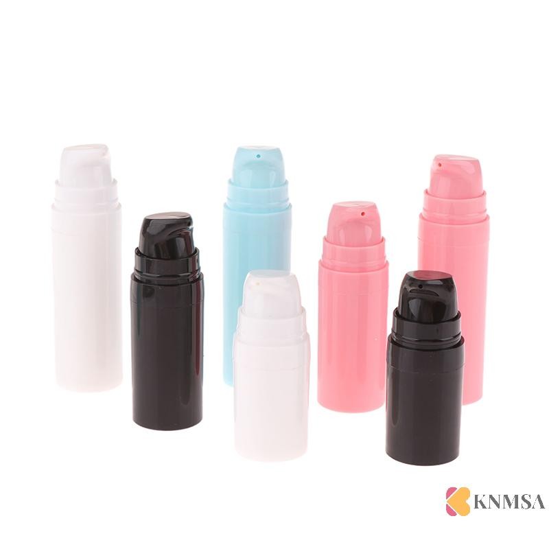 Knmsa] Refillable Lotion Fantless Pump Vacuum Toiletries Container Empty Plastic Cosmetic Bottle 5ml 10ml 15ml ศนนนเดิม
