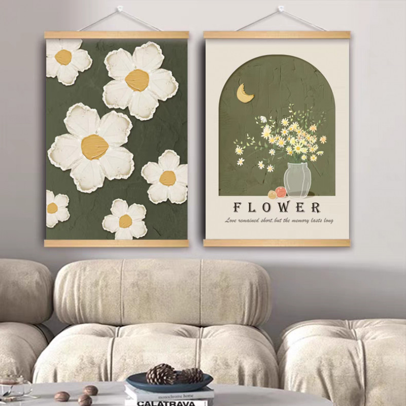 อิน สไตล์ครีมสไตล์ห้องนั่งเล่นภาพวาดผนังห้องรับประทานอาหารข้างเตียงตกแต่งผนังภาพวาดห้องนอนเมตรกล่องบล็อกแสงหรูหรา - รูปที่ 4