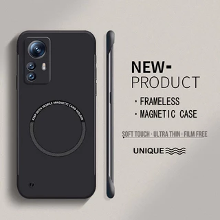 สําหรับ Xiaomi 12 12S 12T Pro Frameless ไร้สายชาร์จแม่เหล็ก Ultra Thin Matte โทรศัพท์ Hard Cover Case