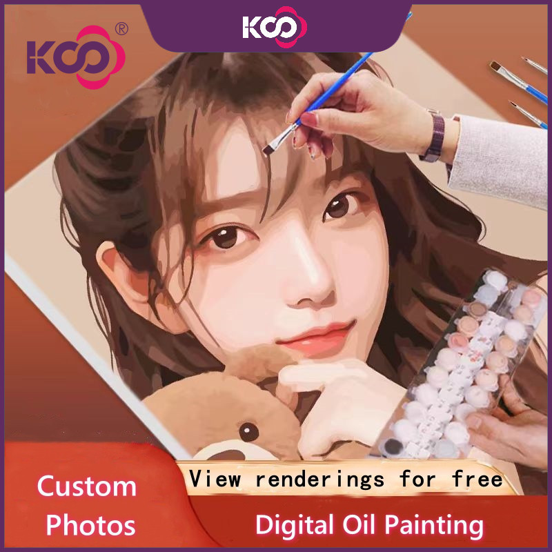 KS ปรับแต่งภาพวาดสีน้ํามันโดยหมายเลข DIY ชุด Idol Family ภูมิทัศน์ภาพของขวัญวันเกิด Home Wall Art ตกแต่ง