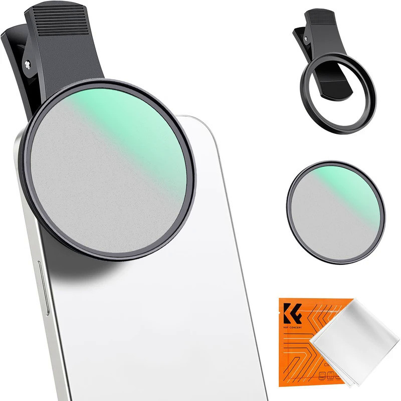 K&F Concept 52mm 1/4 Black Pro Mist Phone Filter Clip on Diffusion Antireflective Coating Filter iPh