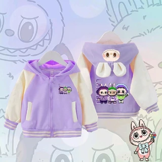 เสื้อกันหนาวเด็กมีฮู้ด แบบหนา ขนมิ้น กระเป๋าหน้า ลายน่ารัก รุ่น4106