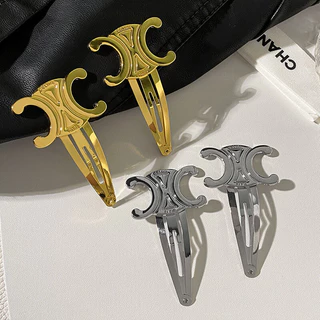 เครื่องประดับแฟชั่น ล่าสุดเพชรคู่ C-ตัวอักษร Hairpins สําหรับสุภาพสตรี INS แฟชั่นโลหะ BB คลิปสําหรับผู้หญิงอุปกรณ์เสริมผม