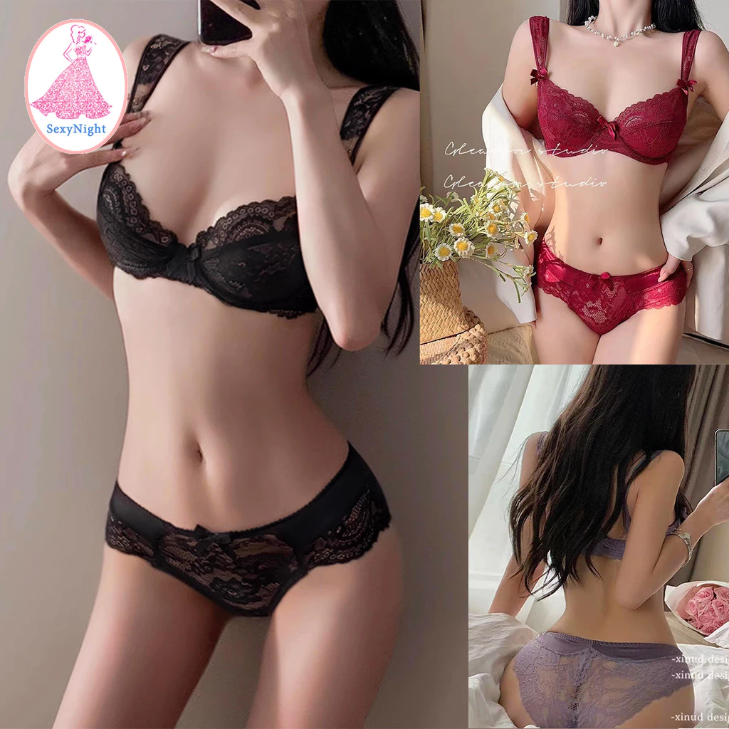 SexyNight 💞💞 ชุดชั้นในเซ็กซี่ ดูผ่าน ลูกไม้เซ็กซี่ ชุดชั้นในผู้หญิง สีทึบ ราคาถูก พร้อมส่งจากไทย