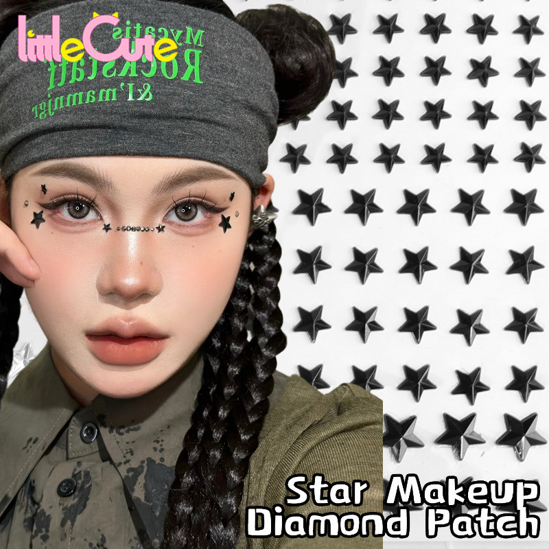 Star Diamond Sticker - Y2k, Sweet, Sexy - Music Festival รอยสักชั่วคราว - Self Adhesive Nail Art Patch - DIY Face Jewels อุปกรณ์แต่งหน้า - 3D Crystal Paillettes Eye Patch
