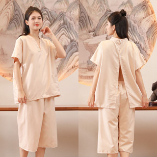 3329คอลเลกชันคนผ้าฝ้ายแท้Moxibustionเสื้อผ้าด้านหน้าและด้านห…