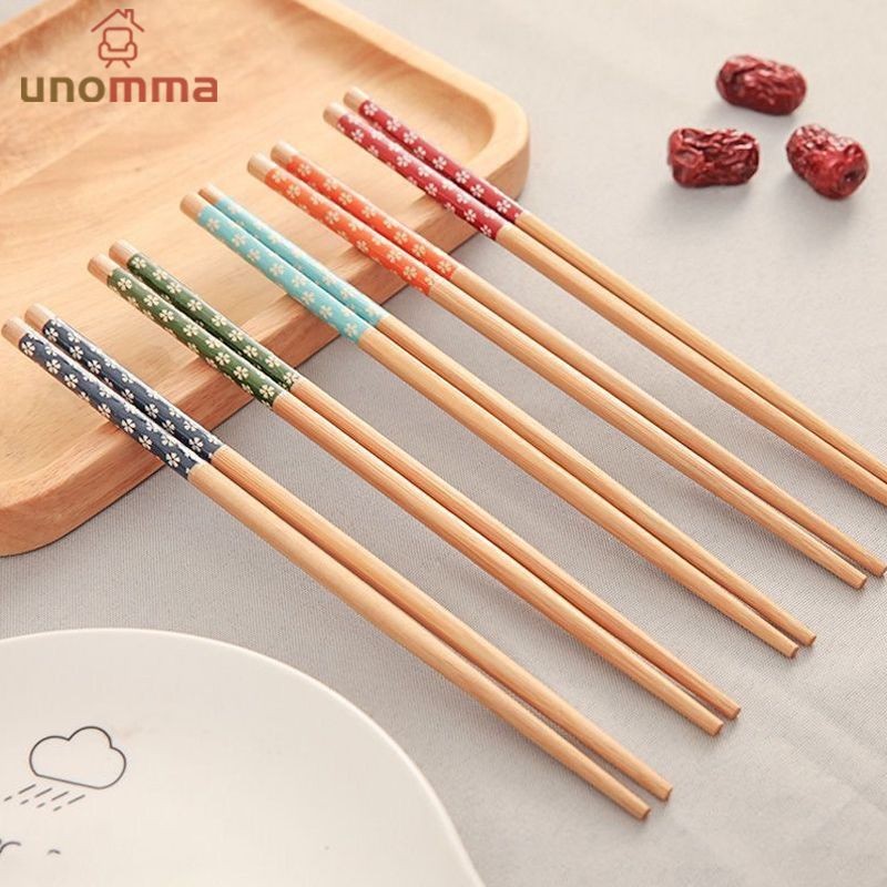 ตะเกียบไม้ ลายดอกไม้ ตะเกียบ 24cm unomma