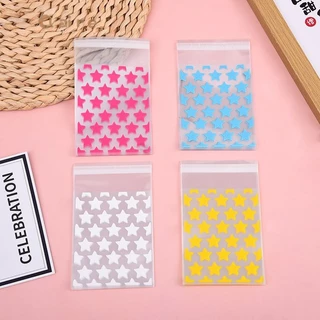 COD 50pcs ถุงแก้วฝากาว ถุงฝากาว ซองพลาสติกใส ถุงใส่เฟรมการ์ด ซองใส่เฟรมการ์ด ซองใส่การ์ด ลายดาว Claire