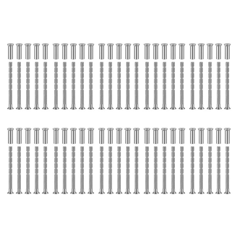 50 Pack 4mm Door Handle Screws set Door Handle Through Fixings for Door Handle Roses Knobs Door Lock