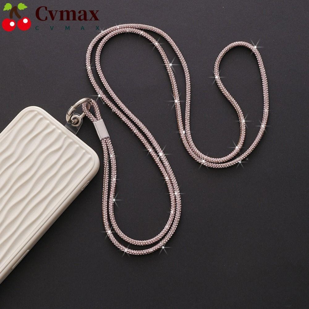 Cvmax สายคล้องโทรศัพท์มือถือ ประดับเพชรคริสตัล พลอยเทียม ระยิบระยับ กันสูญหาย หรูหรา