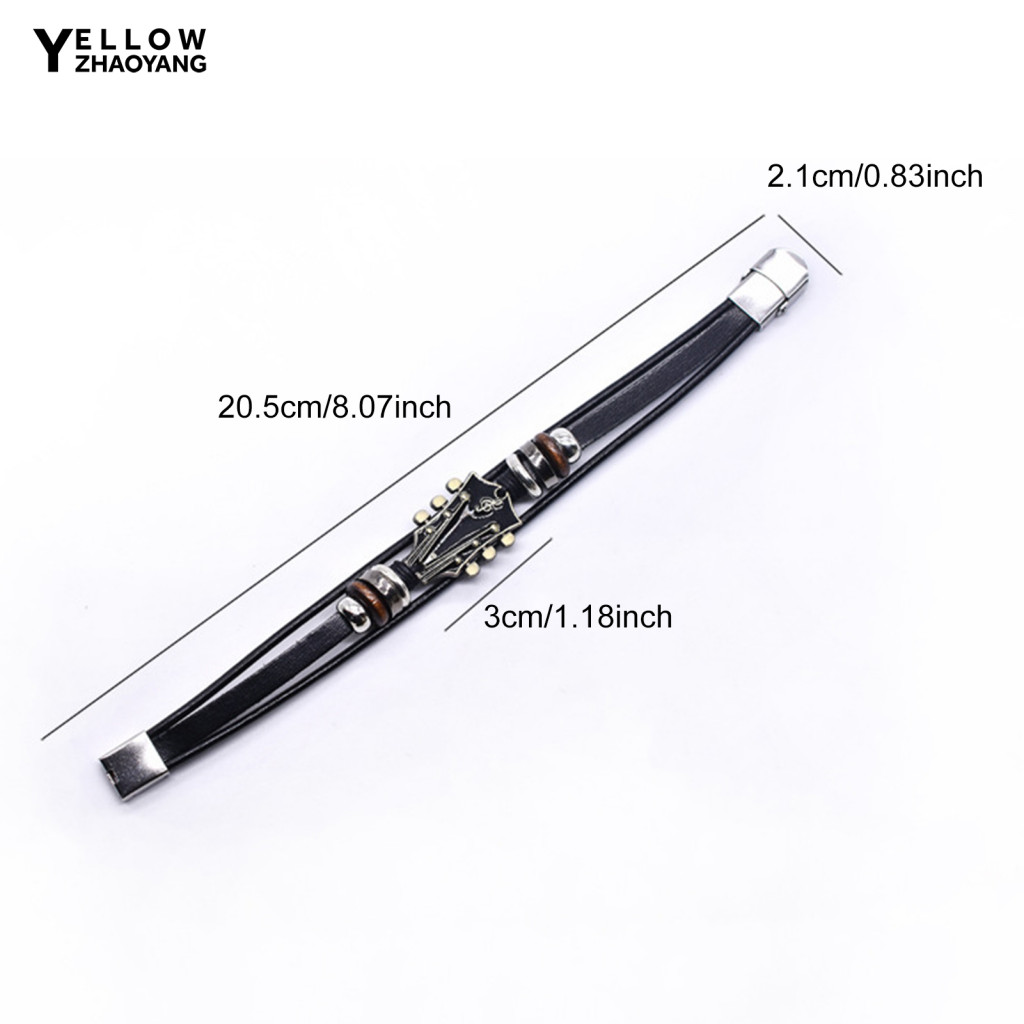 คนรักเพลงสร้อยข้อมือกีต้าร์ข้อมือสร้อยข้อมือวินเทจพังก์สไตล์ถักสร้อยข้อมือกีต้าร์ปรับหนัง มารยาท ข้อมือเครื่องประดับสําหรับผู้ชายและผู้หญิงแฮนด์เมดย้อนยุคกระด - รูปที่ 6